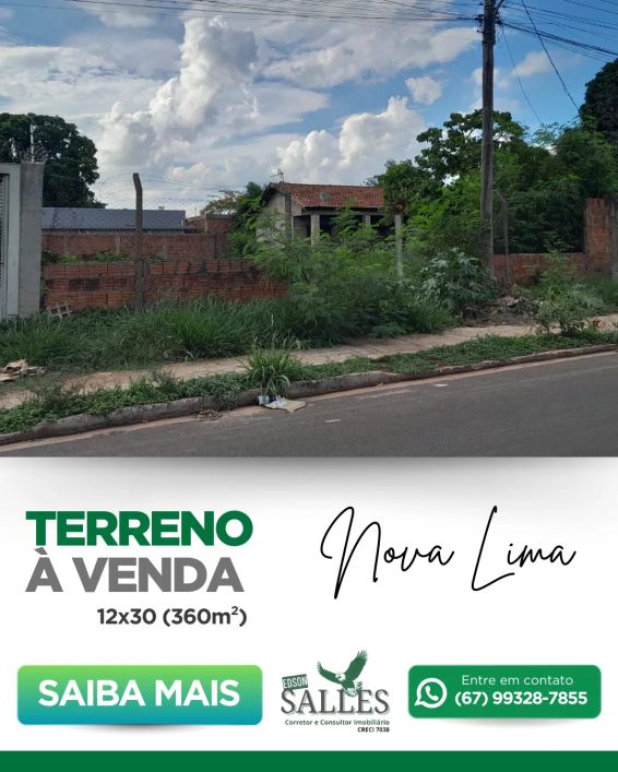 Terreno para venda com 360 metros quadrados em Nova Lima - Campo Grande - MS