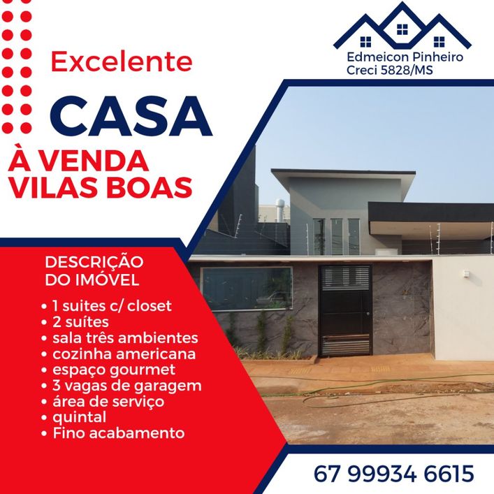 Casa Térrea Vila Vilas Boas - Campo Grande - MS