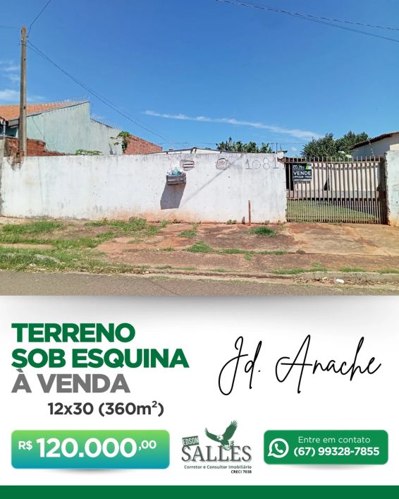 Terreno para venda com 360 metros quadrados em Jardim Anache - Campo Grande - MS