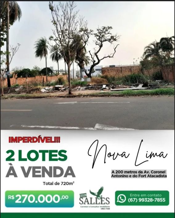 Lotes para venda possui 720 metros quadrados em Nova Lima - Campo Grande - MS
