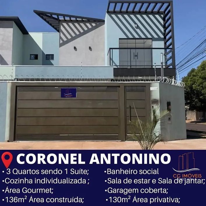 Sobrado para venda com 136m² com 3 quartos em Coronel Antonino - Campo Grande - MS