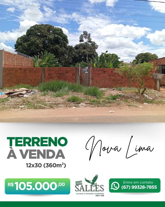 Terreno para venda com 360 metros quadrados em Nova Lima - Campo Grande - MS