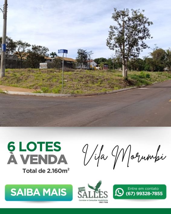 Lotes para venda possui 2160 metros quadrados em Vila Morumbi - Campo Grande - MS