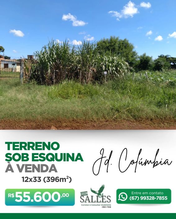 Terreno para venda tem 396 metros quadrados em Jardim Colúmbia - Campo Grande - MS