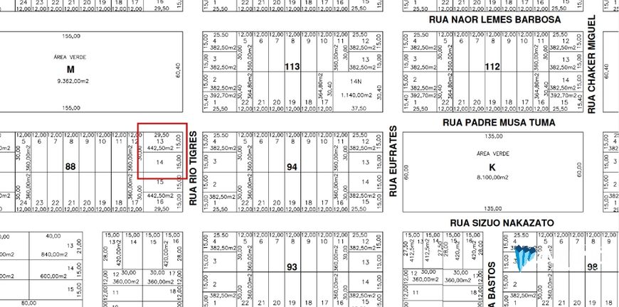 Esquina comercial (29,5 por 30 = 885 m²)