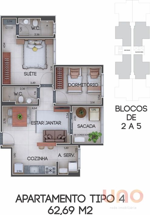 Vendo apartamento novo com 2 quartos no Vila Planalto em Campo Grande