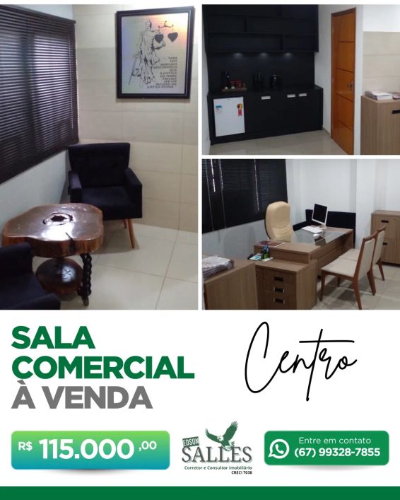 Sala comercial para venda possui 31 metros quadrados em Centro - Campo Grande - MS