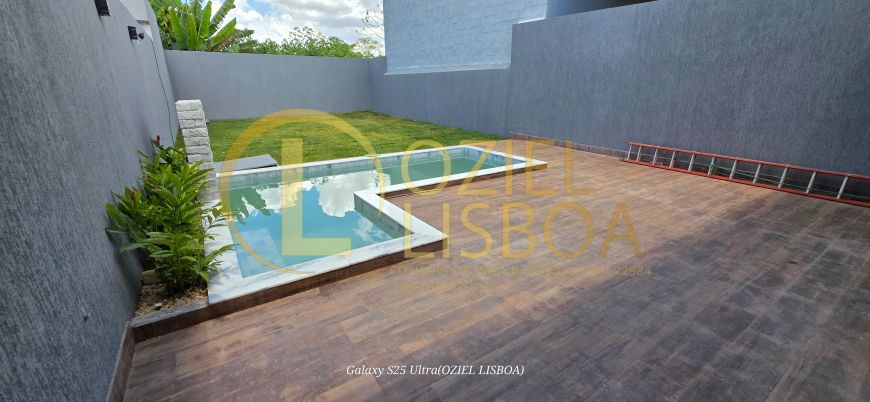 CASA NOVA COM 03 SUÍTES ESCRITÓRIO PISCINA CHURRASQUEIRA LOTE 450m² CONDOMÍNIO RUA 03 VICENTE PIRES