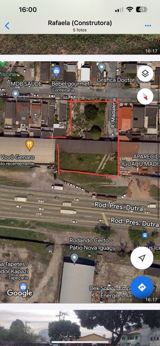 Terreno para venda com 2200 metros quadrados de frente para a Dutra no sentido RJ