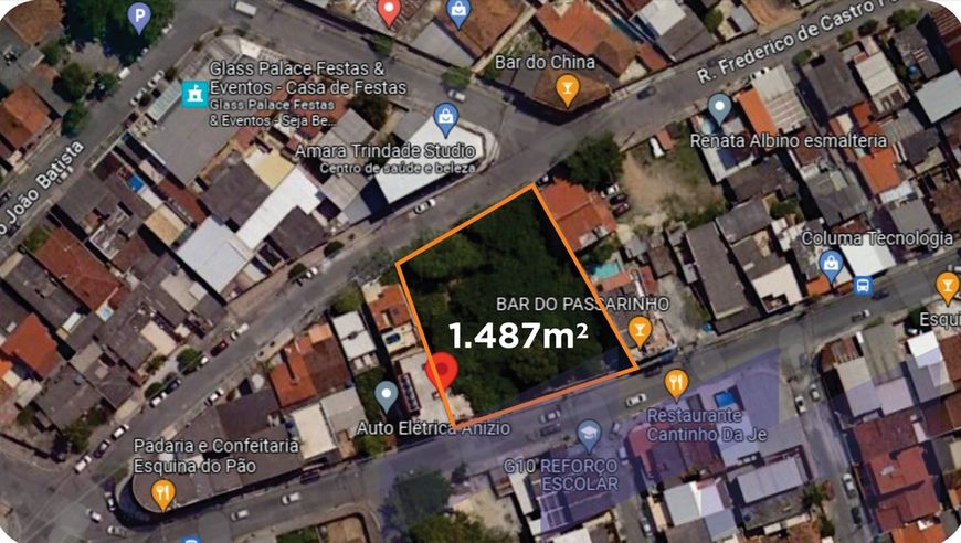 Terreno Murado com 1.487,00m² com saída para 2 ruas - Centro - Nova Iguaçu/RJ