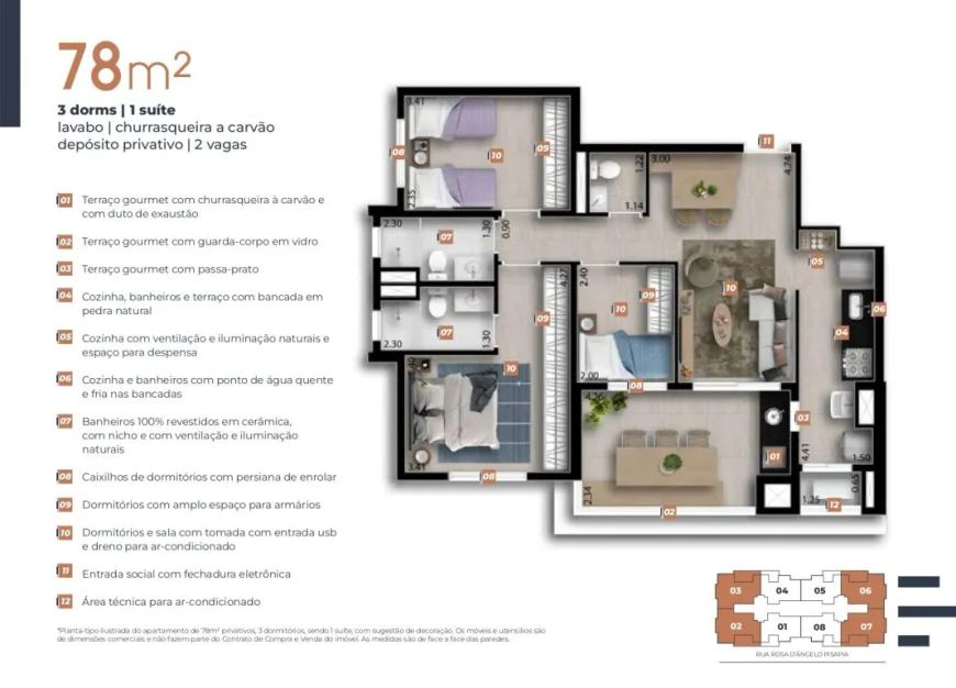 Apartamento com 2 Suítes (Sala Ampliada) à venda em Osasco no Ápice Vila Yara