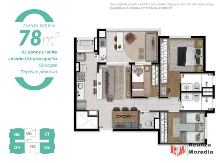Apartamento em fase de construção no condomínio Altto Bela Vista (Dubai) em Osasco