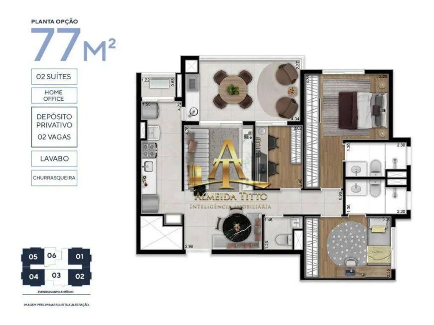 Apartamento de 3 Dormitórios – 77 m² – Trend Dubai – R$ 790.000,00