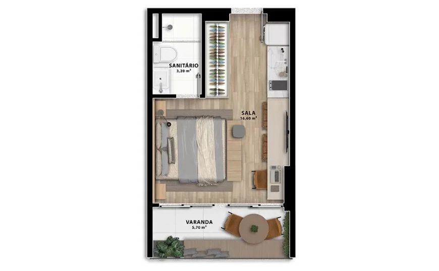 APARTAMENTO - QUARTO E SALA - VISTA MAR - RIO VERMELHO