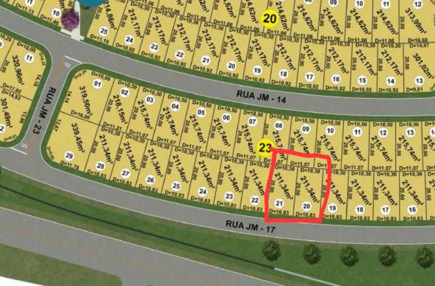 Ágio 2 LOTES PARALELOS JARDINS MIAMI Lote à Venda, 422.68 por R$ 560.000 no setor Goiânia Park Sul A