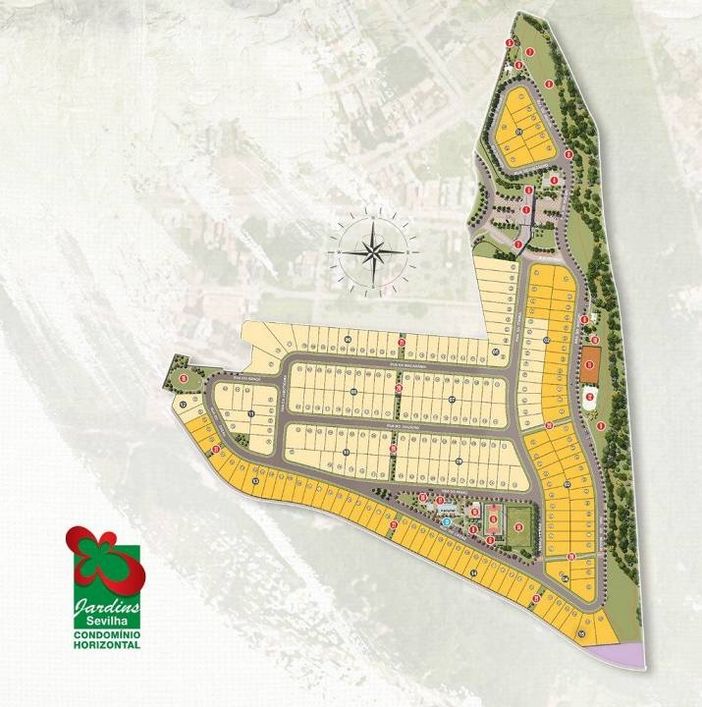 Lote 350m2, condomínio jardins Sevilha.