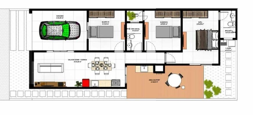 PORTO MARINA Casa Térrea com 3 quartos sendo 1 suíte