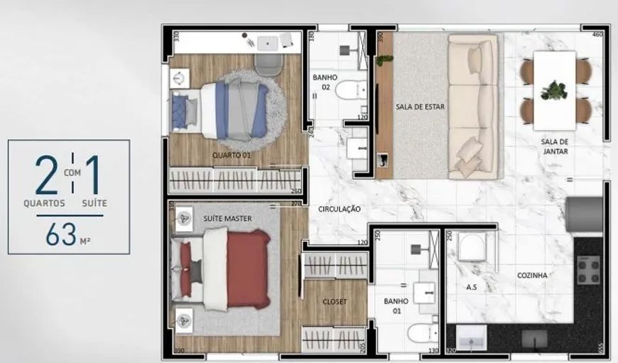 APARTAMENTO A VENDA SÃO LUCAS 2 QUARTOS/SUITE 2 VAGAS