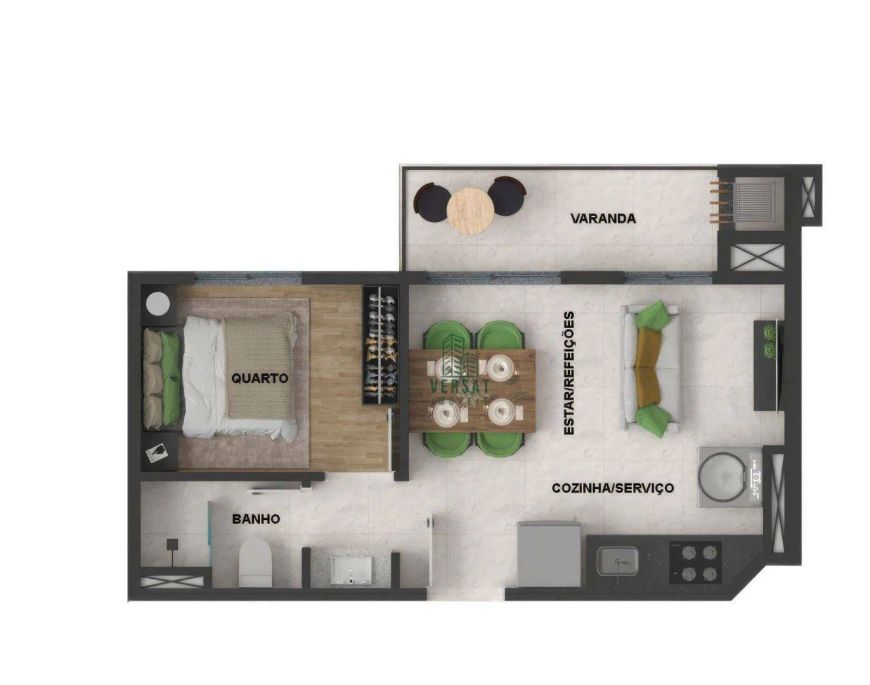Apartamento à venda, 32 m² por R$ 381.206,63 - Novo Mundo - Curitiba/PR