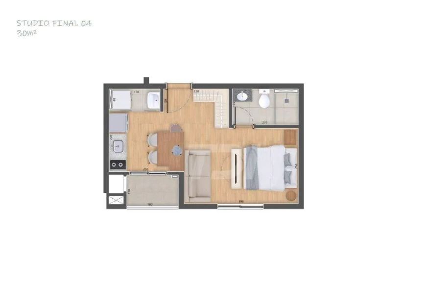 Studio com 1 dormitório à venda, 28 m² por R$ 358.432,62 - Água Verde - Curitiba/PR