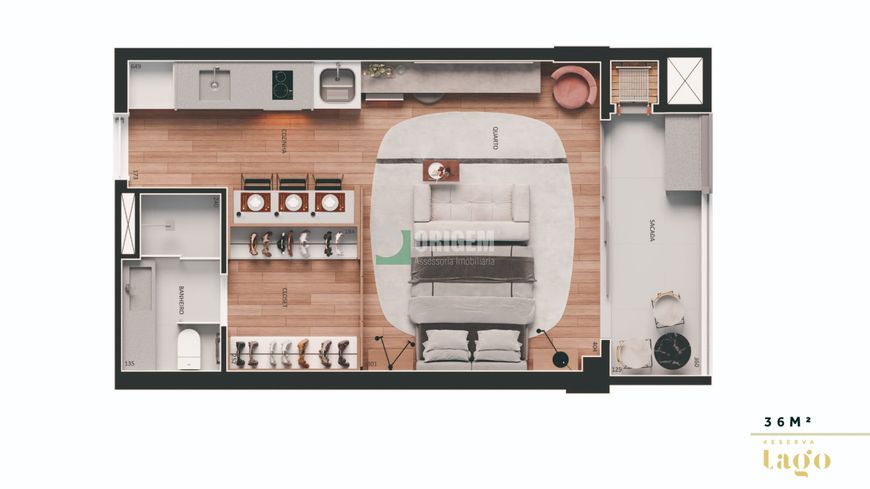 Apartamento Kitchenette/Studio em Campina do Siqueira - Curitiba