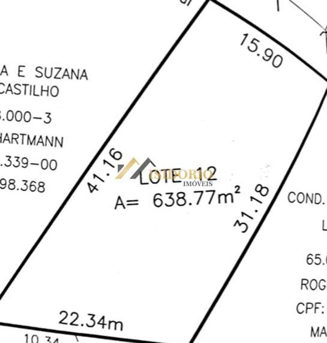 EXCELENTE TERRENO SANTA QUITÉRIA,638m²,PRÓX. HIPERMERCADO BIG