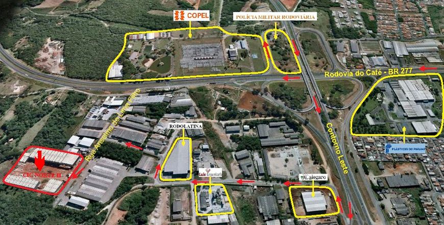 Galpão para locação 900 m2 com doca em Cidade Industrial - Curitiba - PR