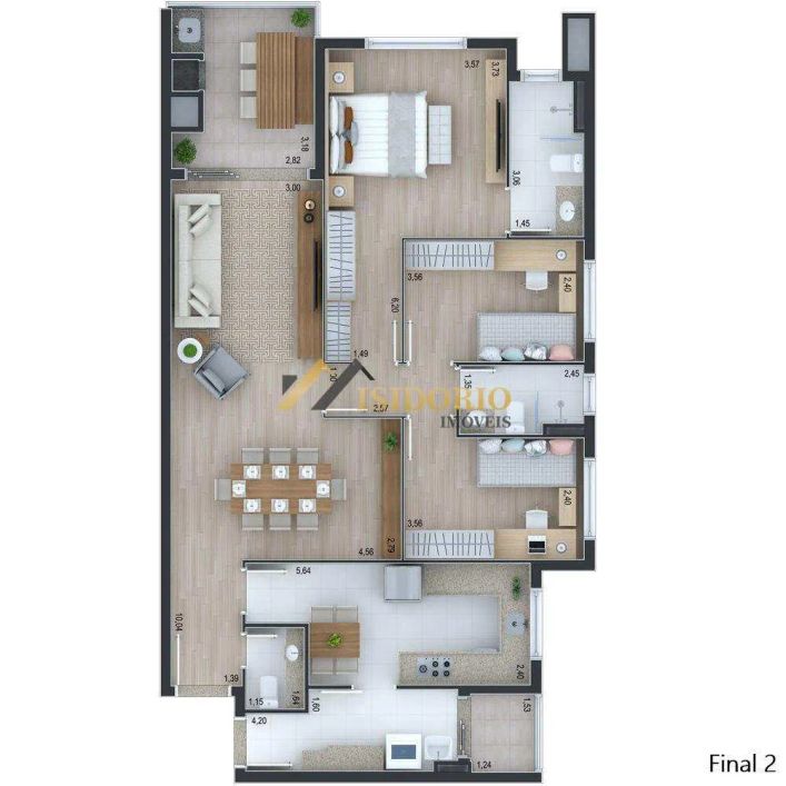 APARTAMENTO NO AHÚ! 03 QUARTOS, SUÍTE, SACADA, 02 GAR.