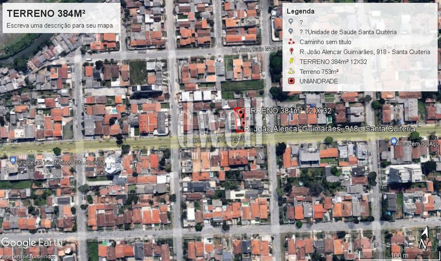 TERRENO à venda com 384m² por R$ 796.000,00 no bairro Santa Quitéria - CURITIBA / PR