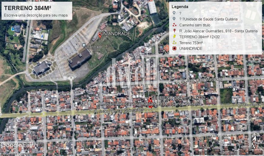 TERRENO à venda com 384m² por R$ 796.000,00 no bairro Santa Quitéria - CURITIBA / PR