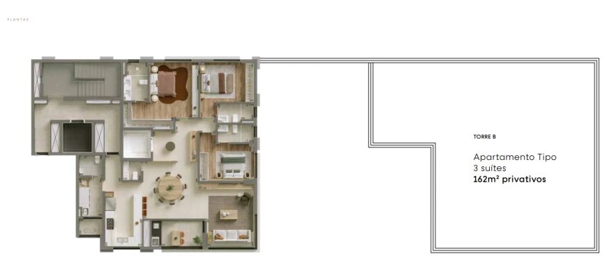 Apartamento à venda com 3 suítes no Água Verde em Curitiba: Poty
