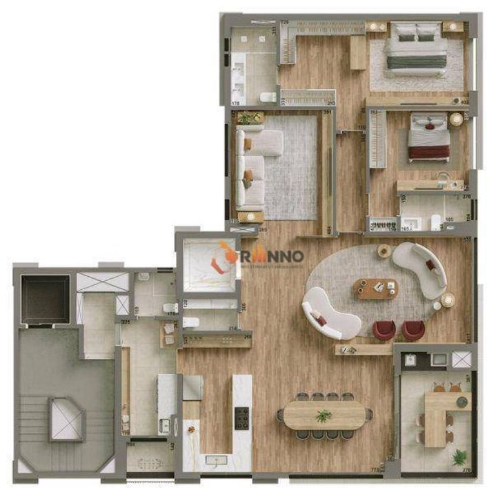 Apartamento com 3 suítes, 202 m² no bairro Água Verde
