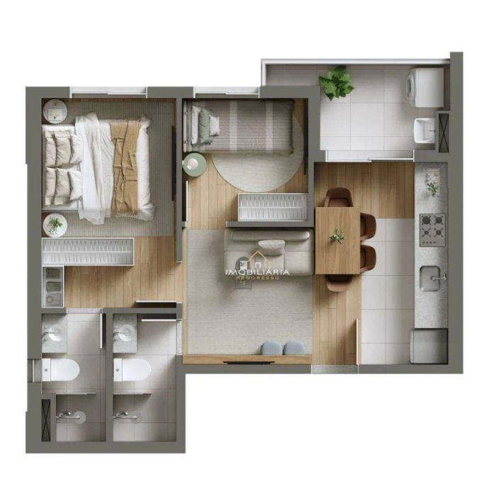 Apartamento com 2 dormitórios à venda, 44 m² por R$ 425.000,00 - Novo Mundo - Curitiba/PR