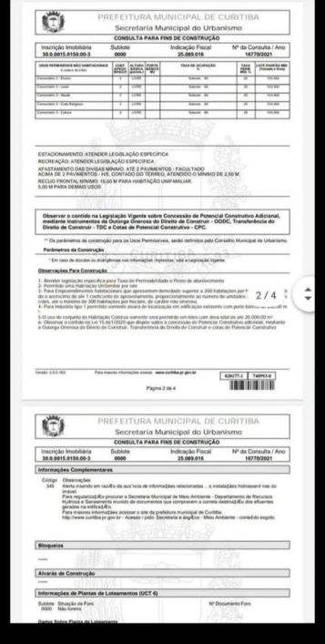 TERRENO à venda com 510m² por R$ 2.000.000,00 no bairro Campina do Siqueira - CURITIBA / PR