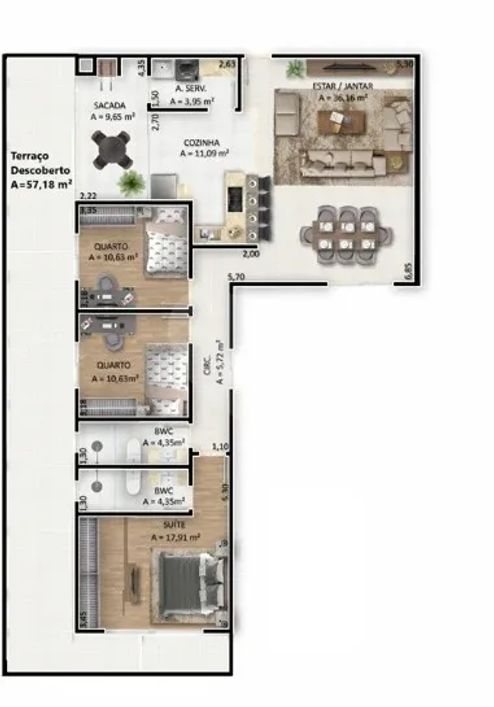 Imóvel para venda com 184 metros quadrados com 3 quartos em Água Verde - Curitiba - PR