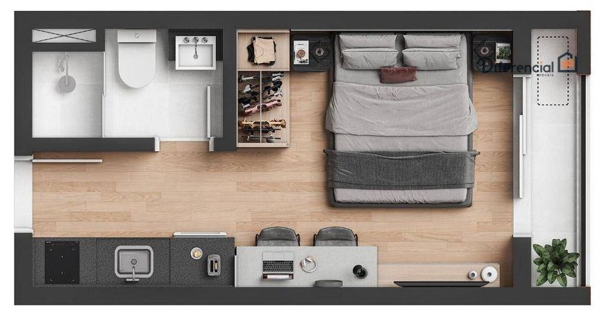 Studio à venda, 19 m² por R$ 250.000,00 - Rebouças - Curitiba/PR