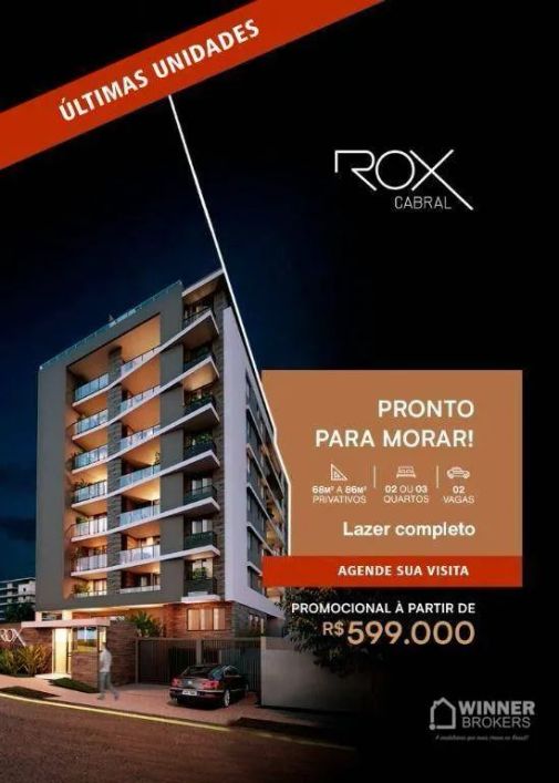 Apartamento uma suite com 1 dormitório à venda, 67 m² por R$ 599.000 - Cabral - Curitiba/PR