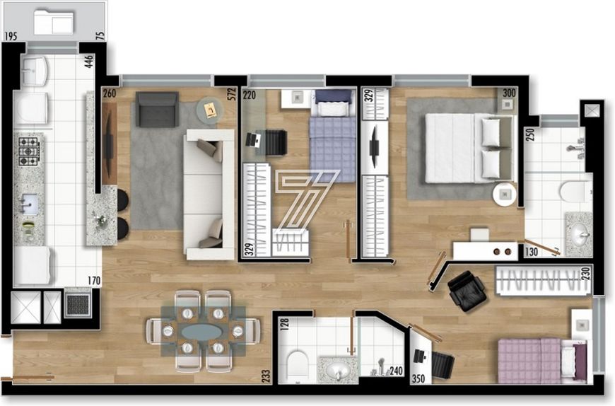 Apartamento em condomínio com 3 quartos no bairro Santo Inácio - Curitiba - PR