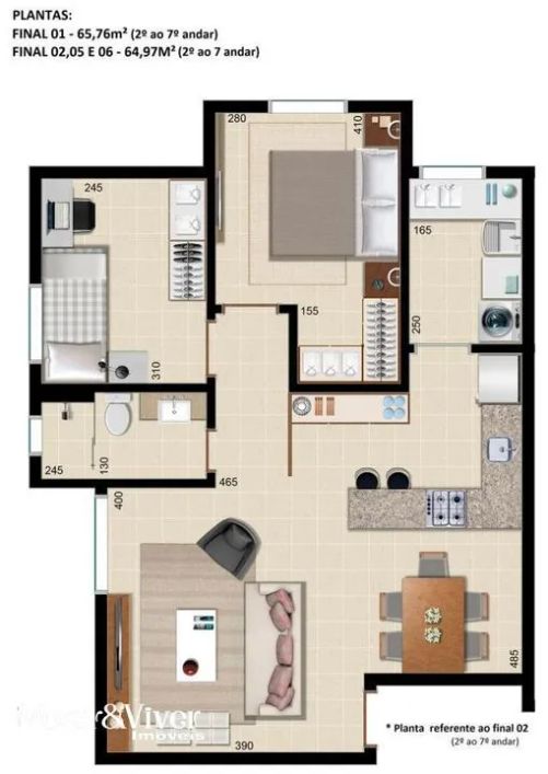 Apartamento para Venda em Curitiba, Rebouças, 2 dormitórios, 1 banheiro, 1 vaga