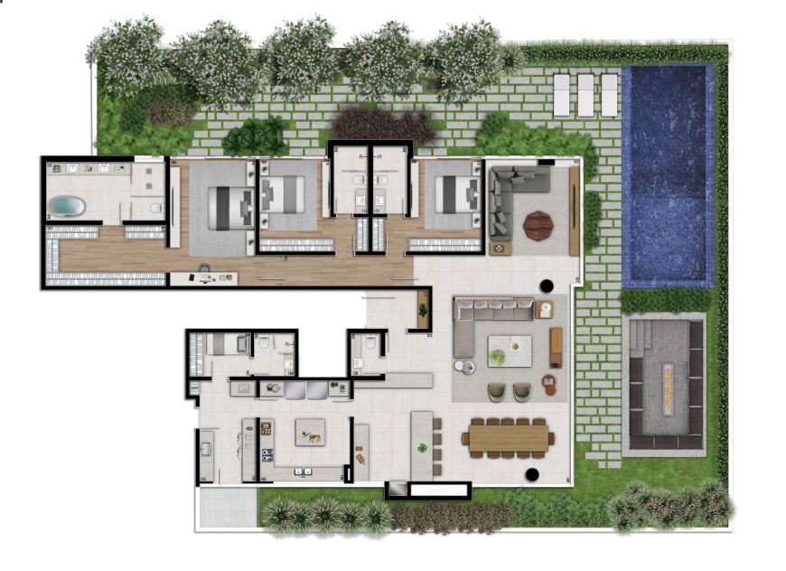 Apartamento Garden com 3 suítes à venda no Batel em Curitiba