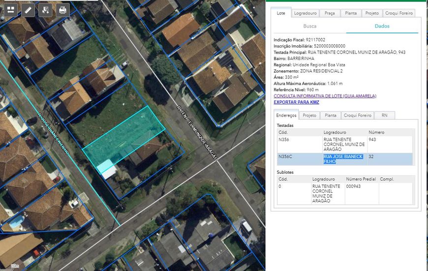 Lote/Terreno para venda possui 330 metros quadrados em Barreirinha - Curitiba - PR