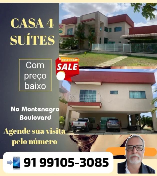 Imóvel para venda possui 550 m² com 4 suítes, piscina em Parque Verde - Belém - PA
