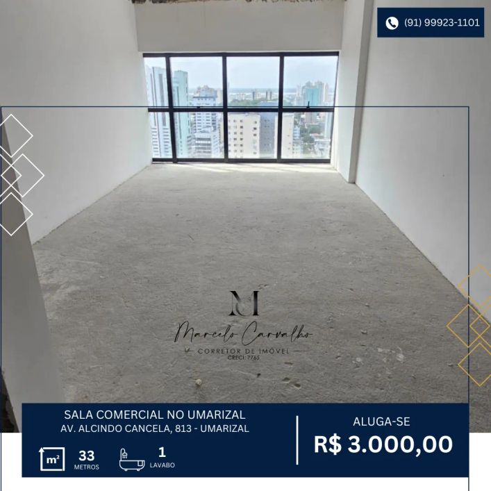 Disponível para aluguel, salas comercial no Arya Tower na Alcindo Cancela.