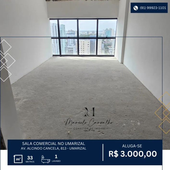 Disponível para aluguel, salas comercial no Arya Tower na Alcindo Cancela.