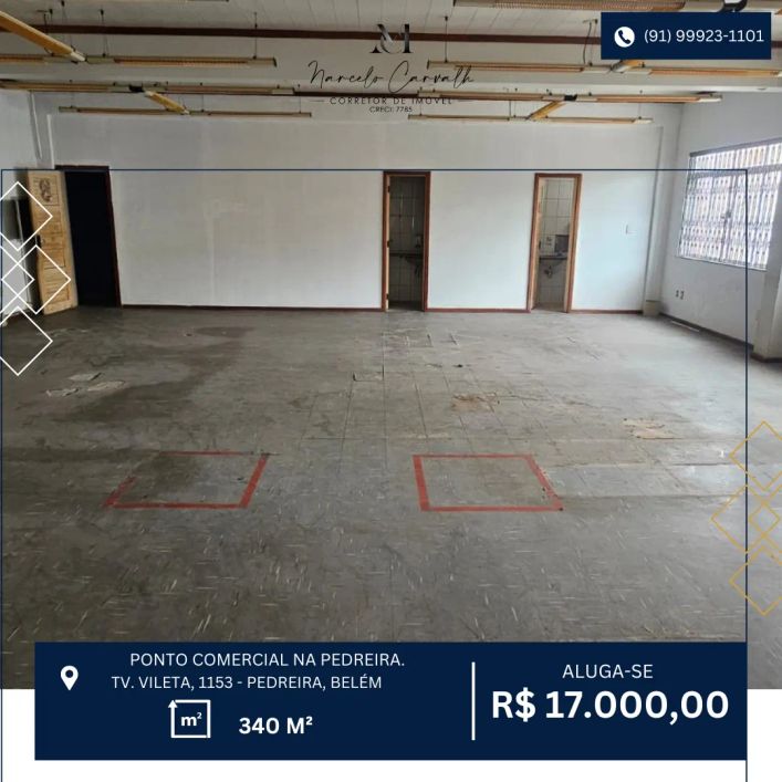 Disponível para aluga-se, galpão com 340 m² na Pedreira. - Belém - PA