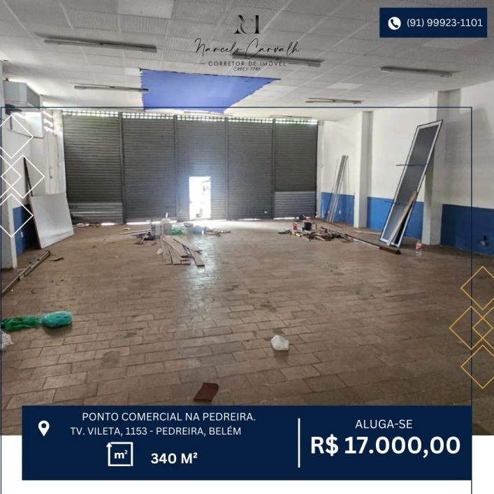 Disponível para aluga-se, galpão com 340 m² na Pedreira. - Belém - PA