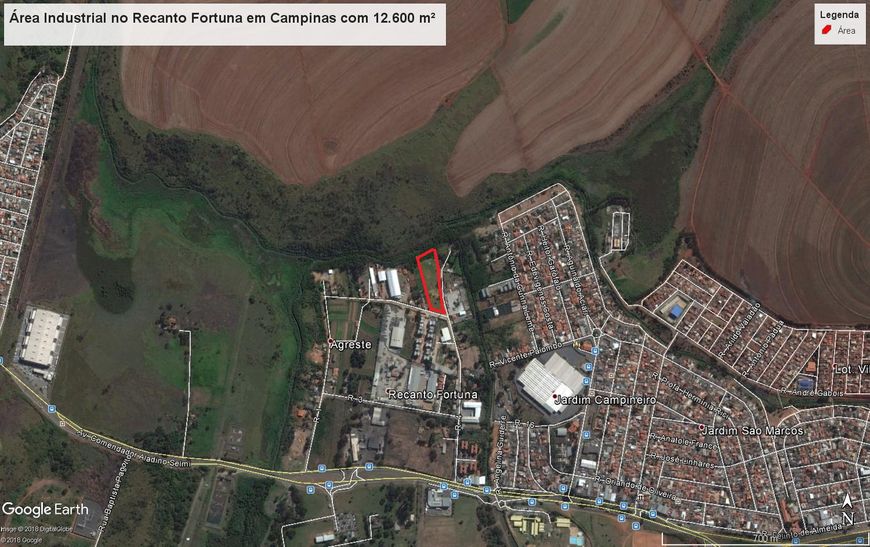 Área Industrial no Recanto Fortuna em Campinas com 12.600 m²